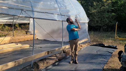 Hoop House Building The Inside: Part 3